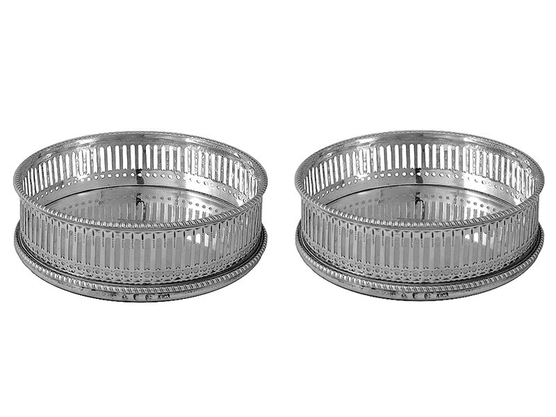 Pair Georgian Silver Coasters 1785